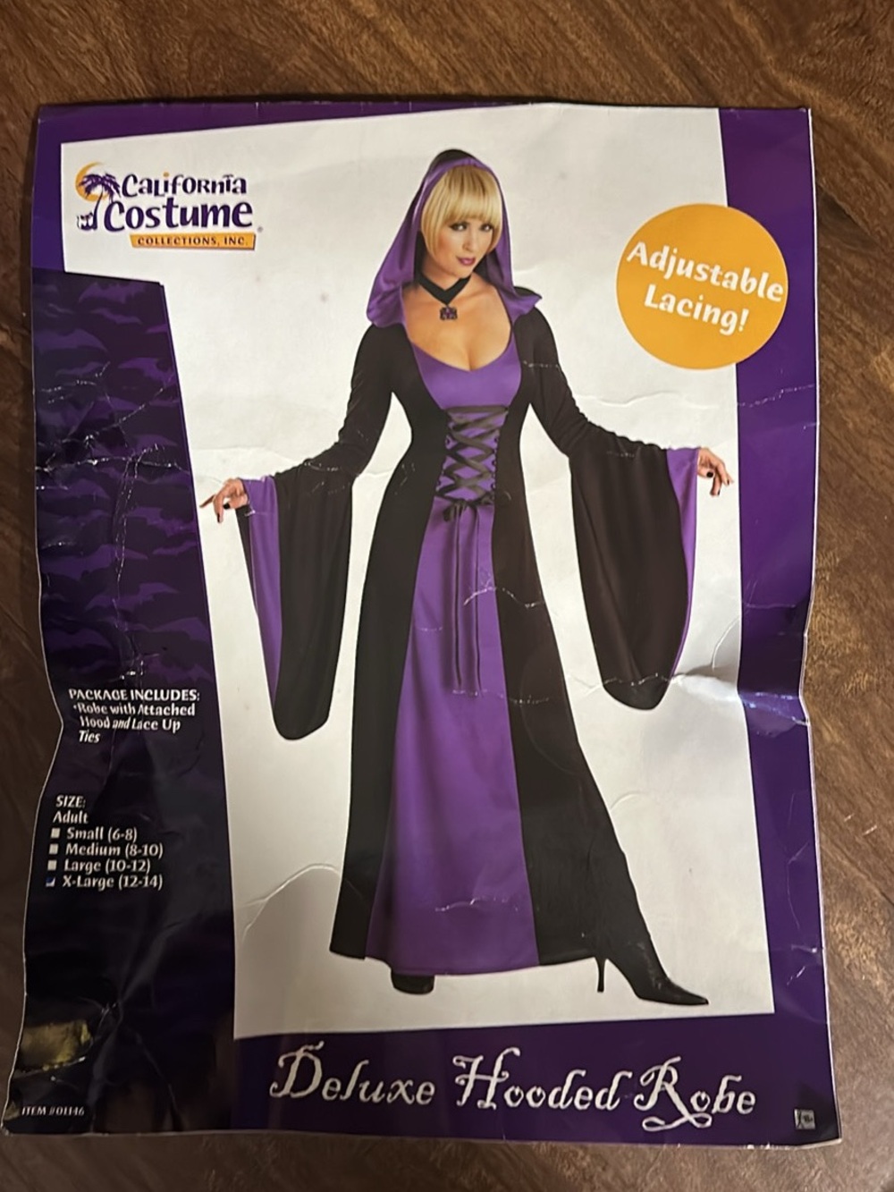 California Costumes Black and Purple Deluxe Hooded Robe for women adult xl